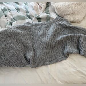 ALO Yoga Gray Cable Knit Sweater Cardigan